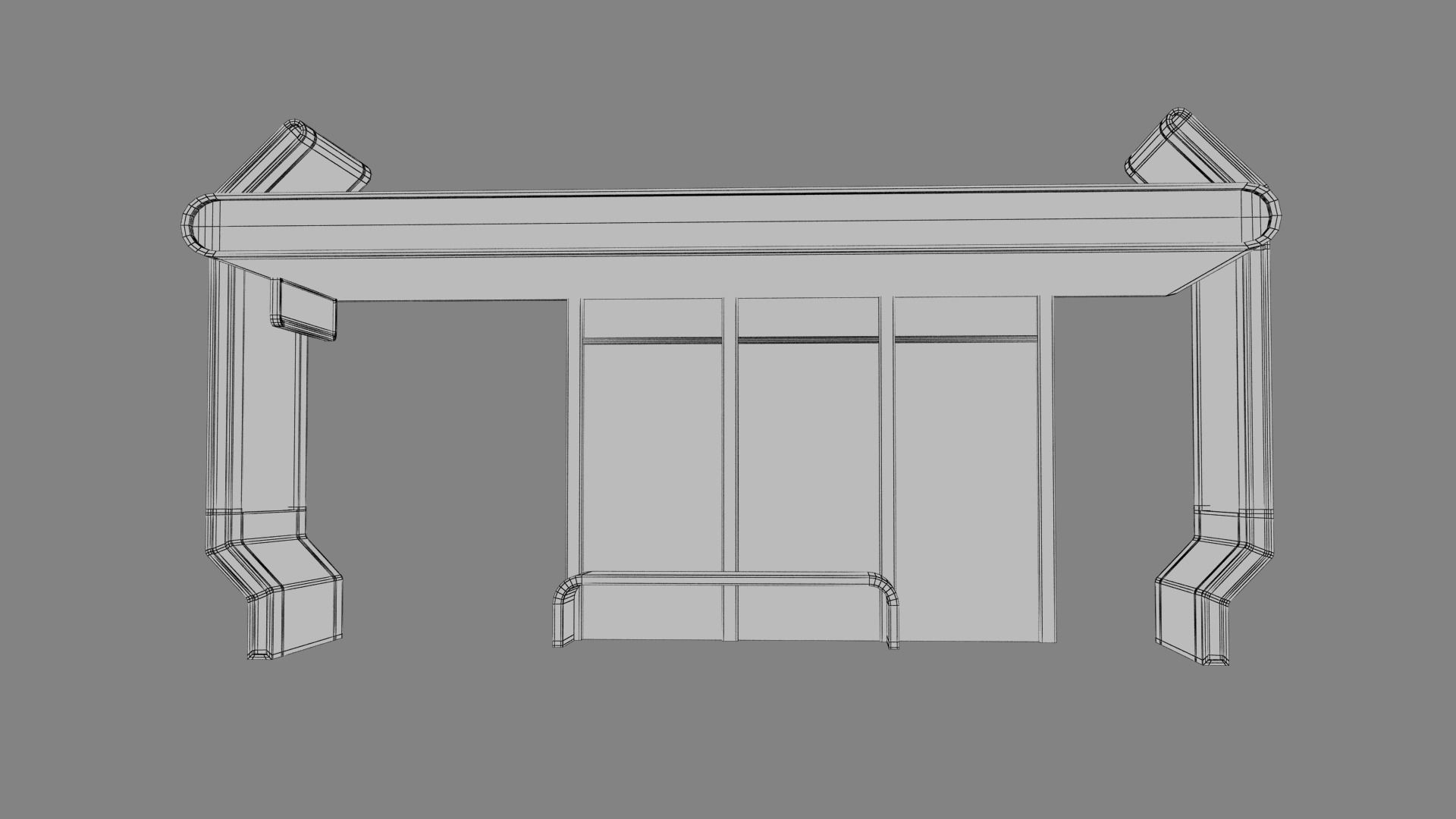Bus Stop Low-poly 3D model_36