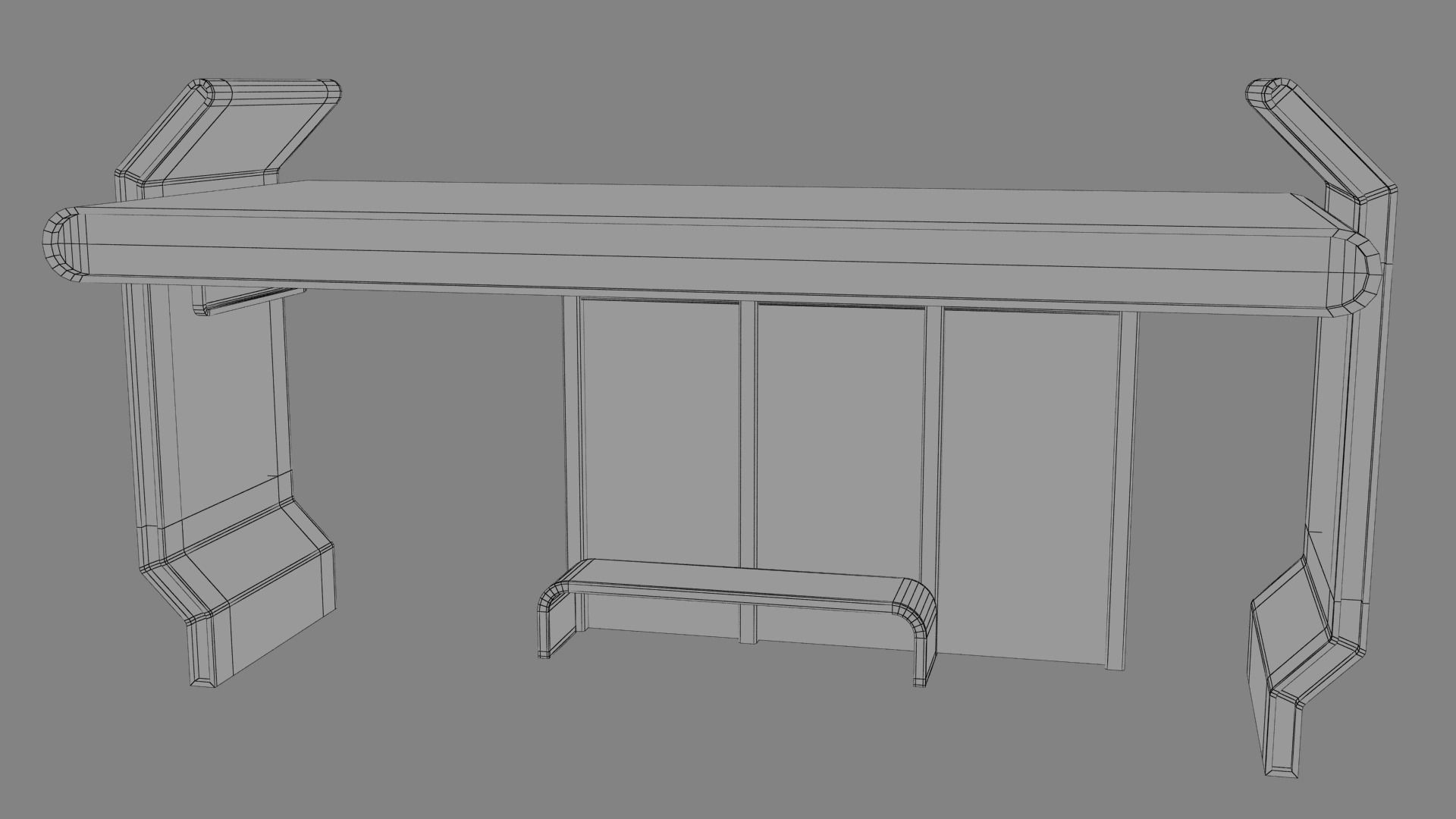 Bus Stop Low-poly 3D model_24