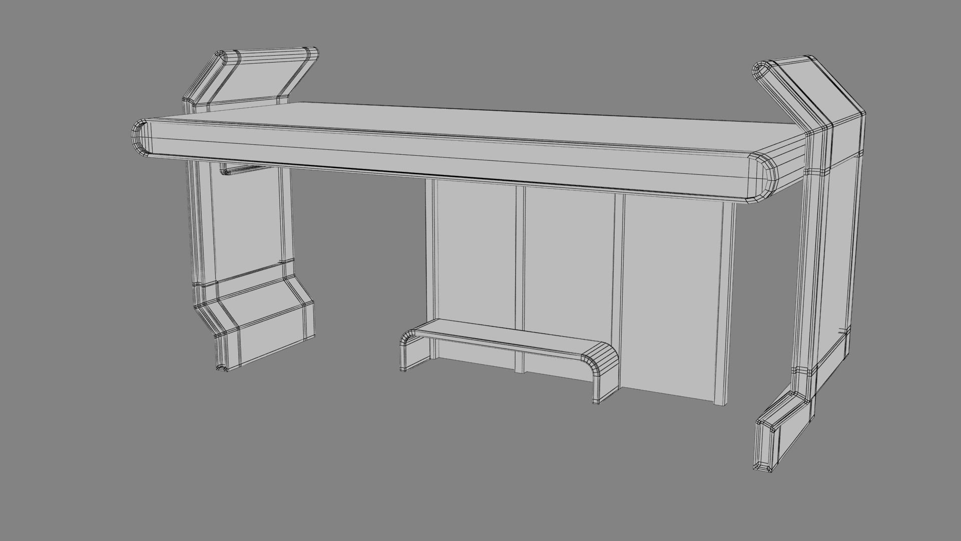 Bus Stop Low-poly 3D model_38