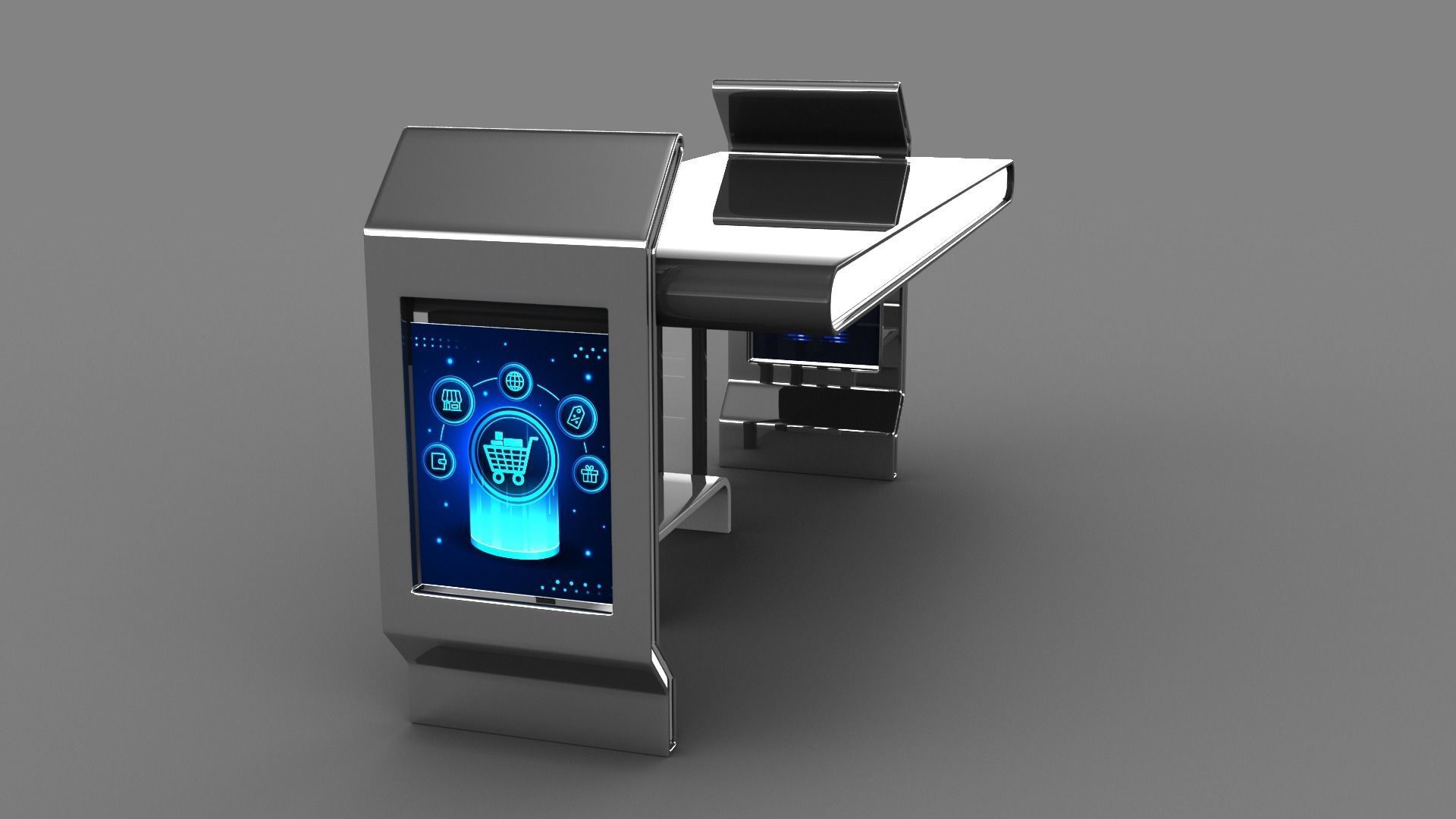 Bus Stop Low-poly 3D model_4