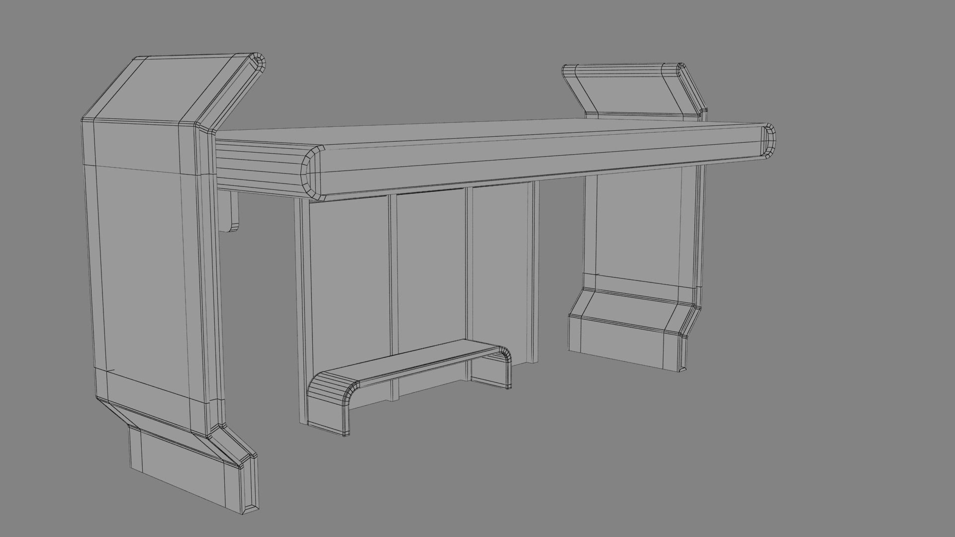 Bus Stop Low-poly 3D model_26