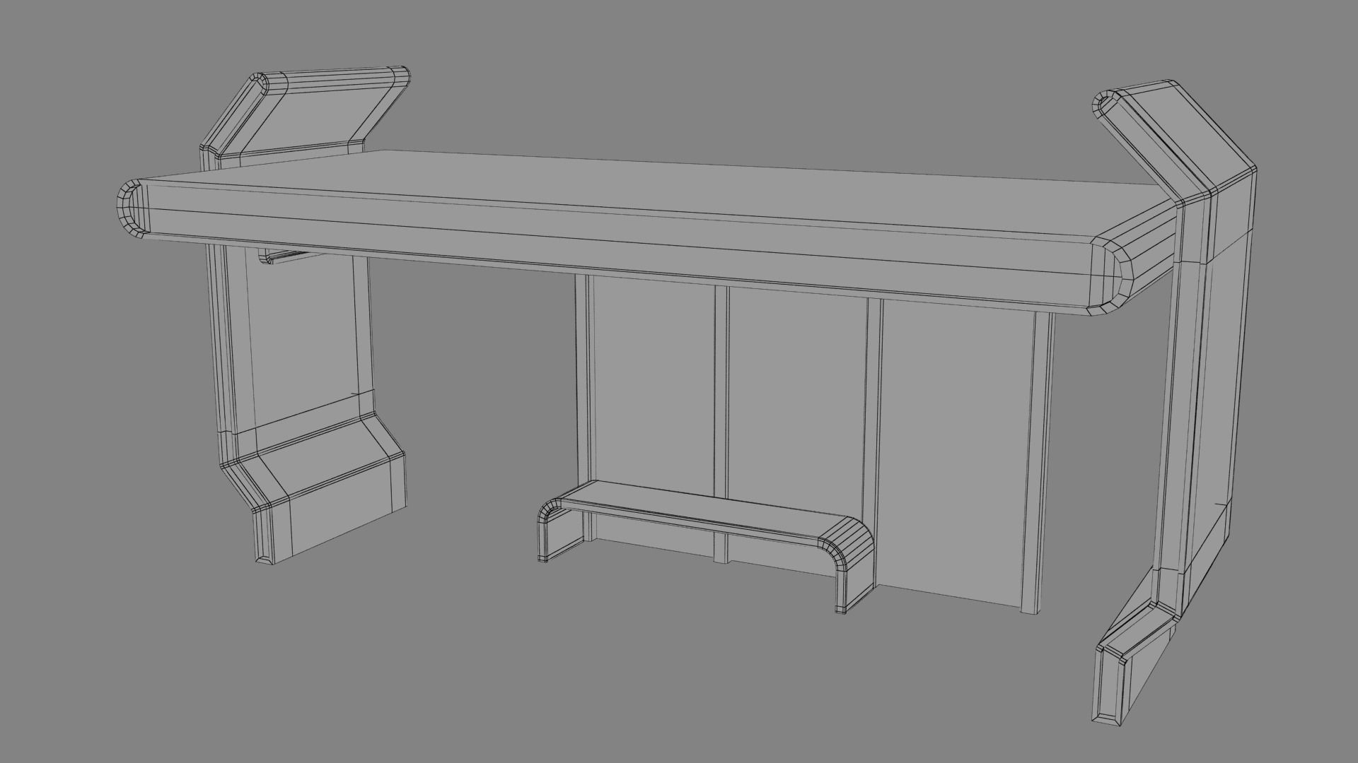 Bus Stop Low-poly 3D model_28