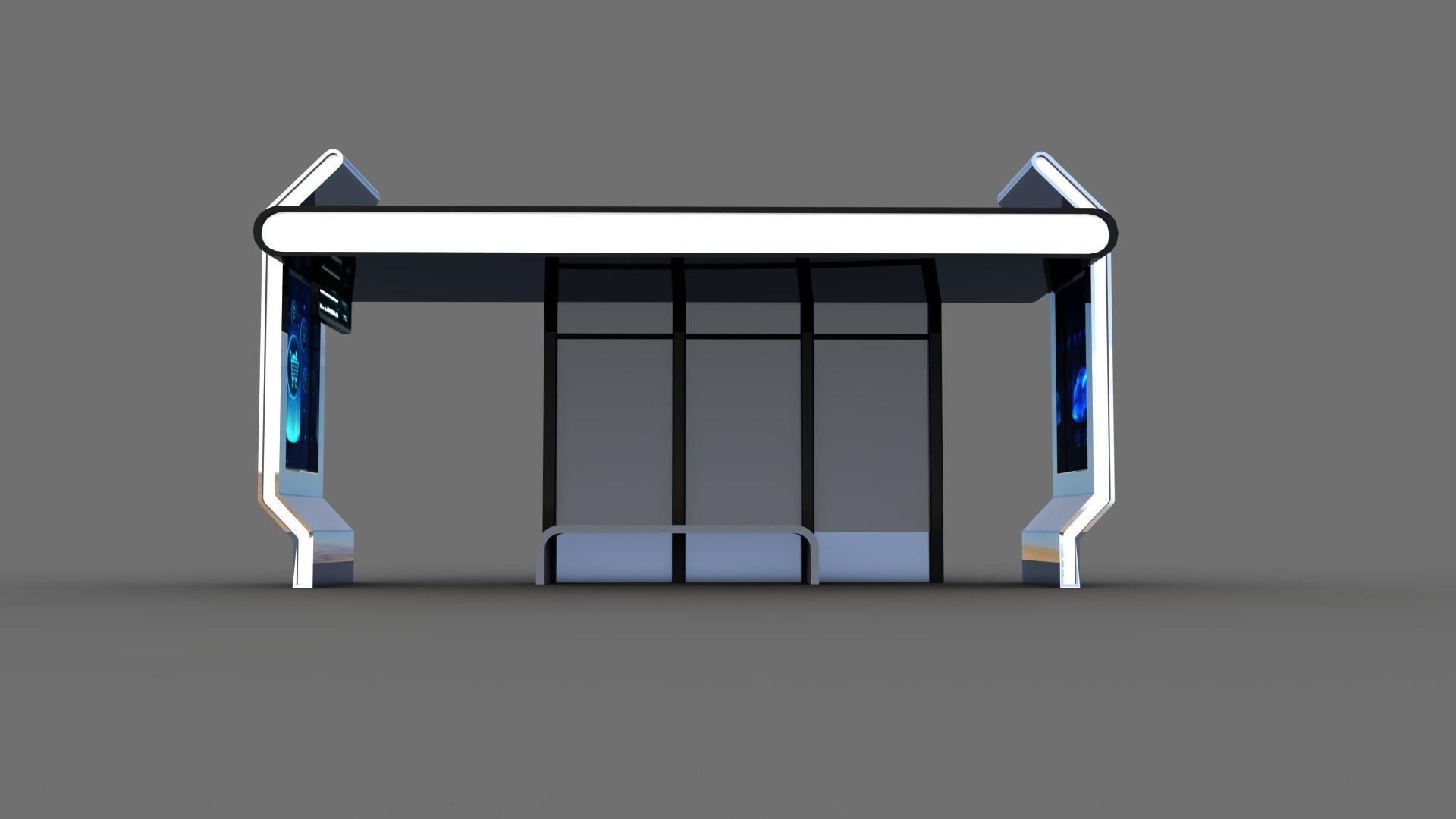 Bus Stop Low-poly 3D model_21