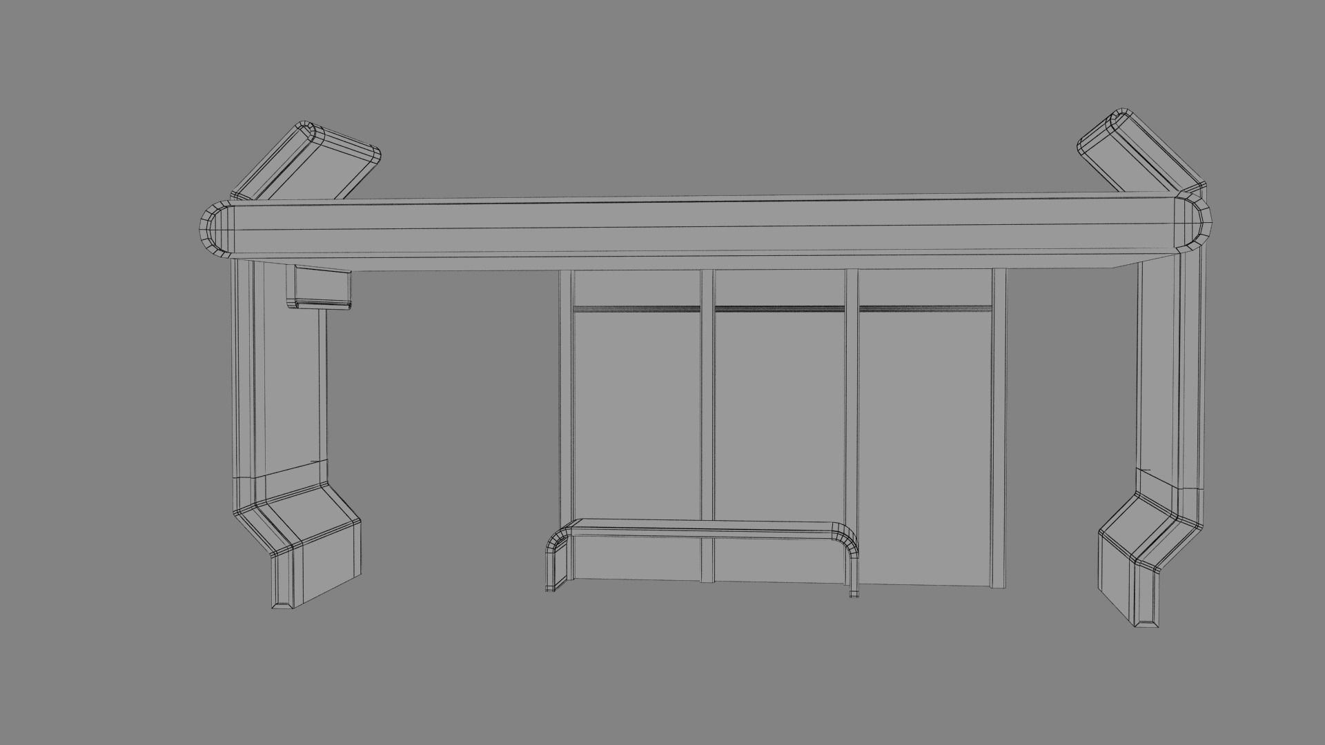Bus Stop Low-poly 3D model_30