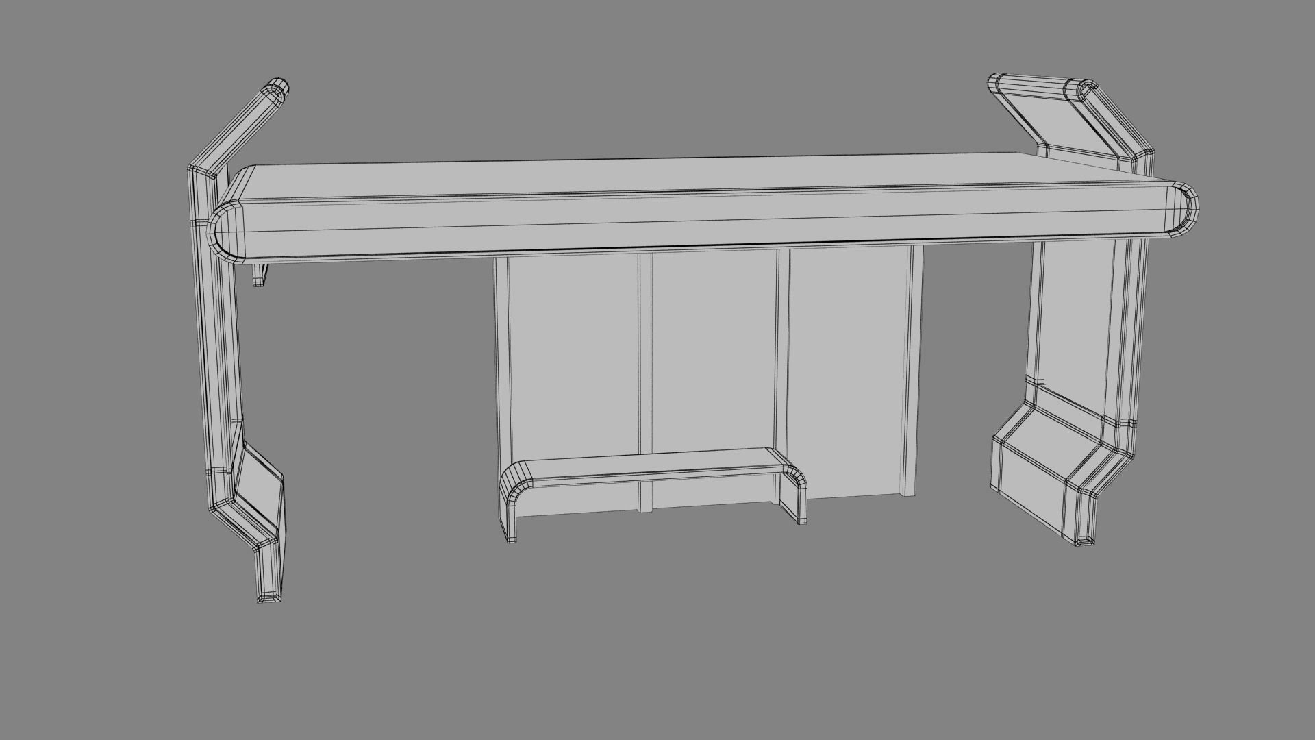 Bus Stop Low-poly 3D model_37