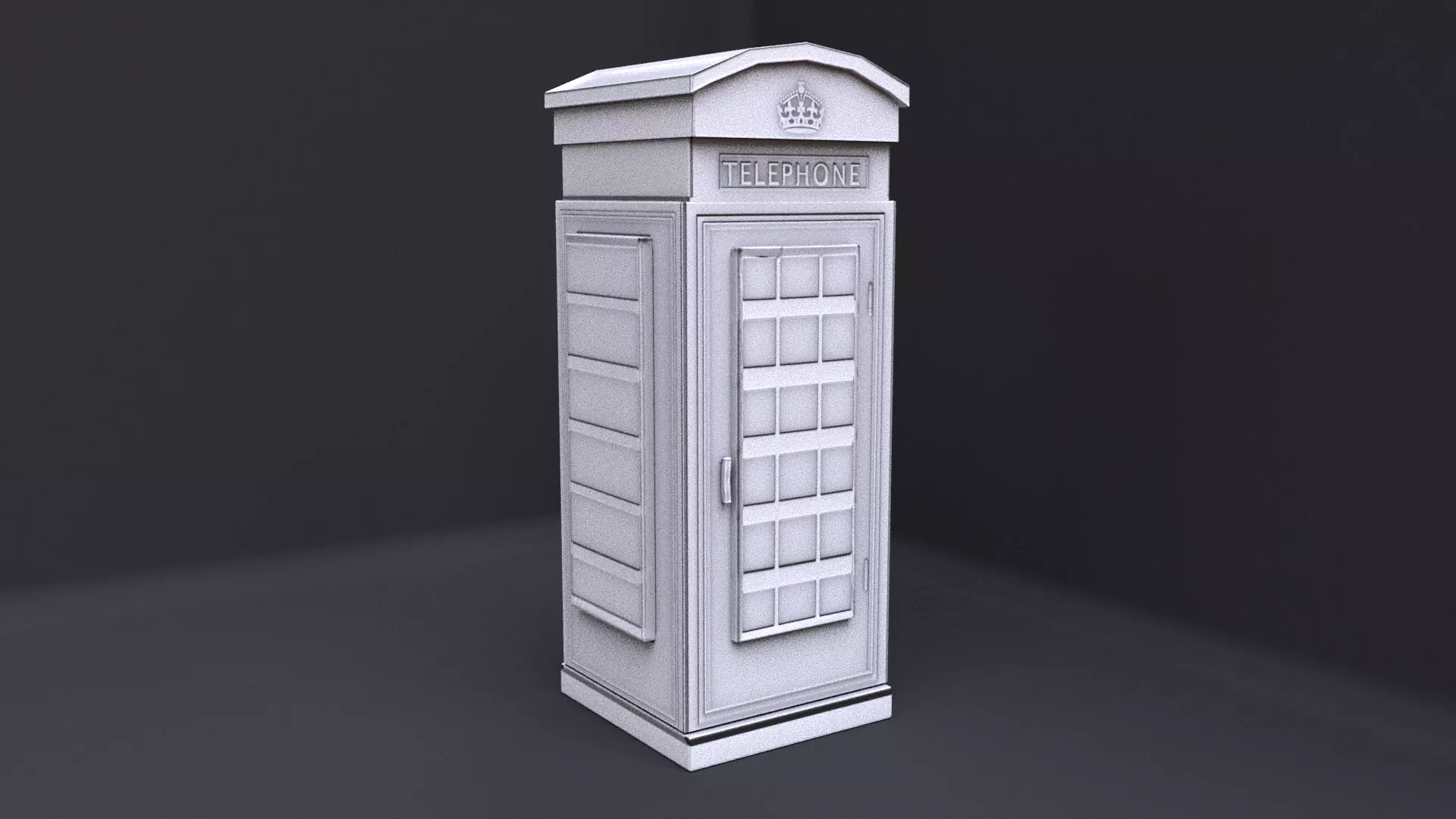 Traditional British Telephone box Low-poly 3D model_0
