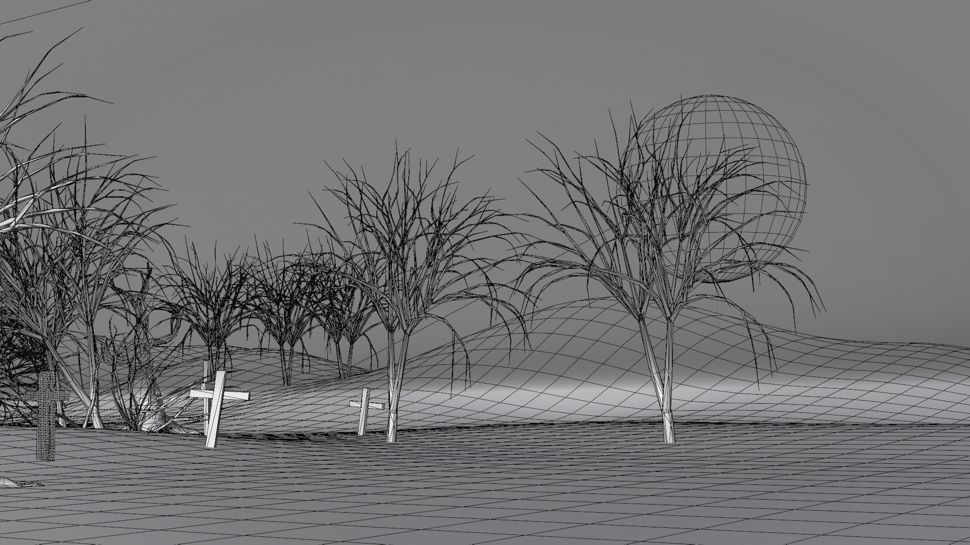 Cemetery scene 3D 3D model_6