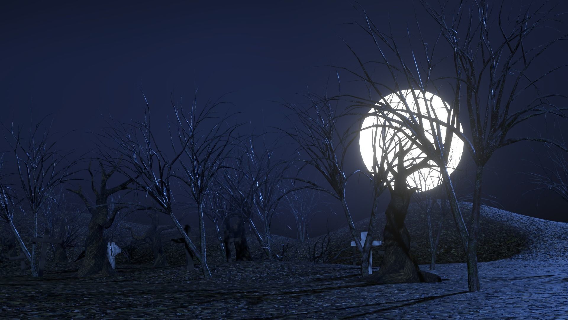 Cemetery scene 3D 3D model_3