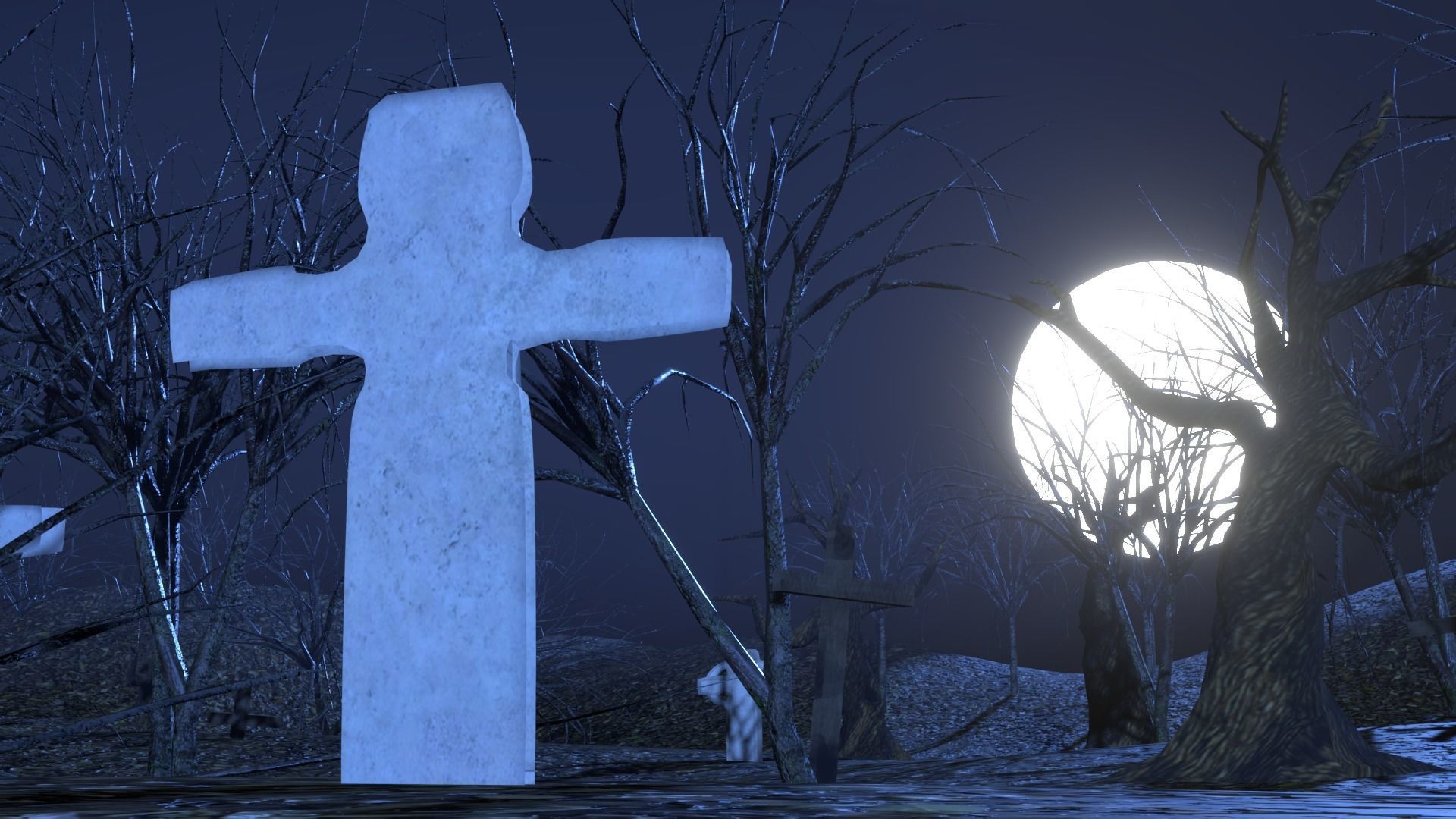 Cemetery scene 3D 3D model_11