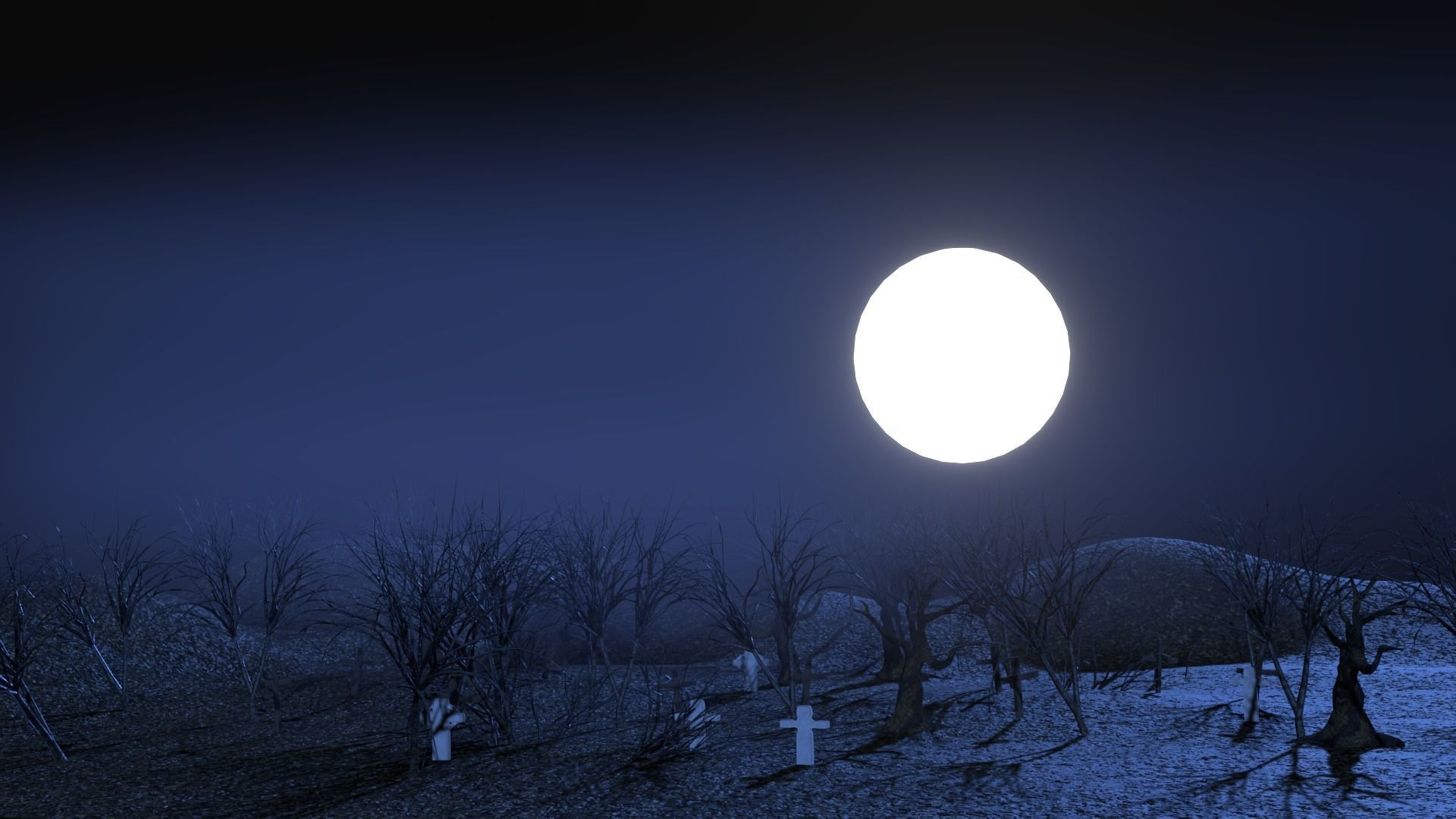 Cemetery scene 3D 3D model_4