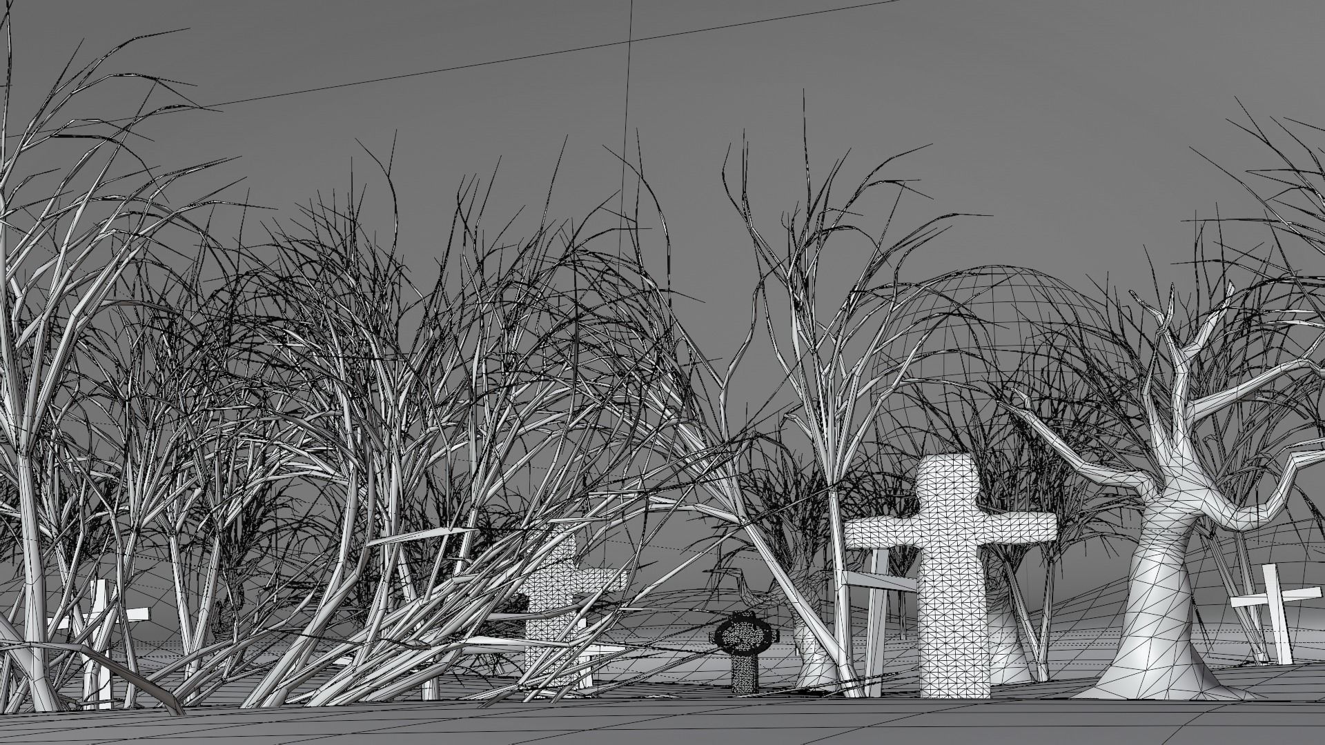 Cemetery scene 3D 3D model_5