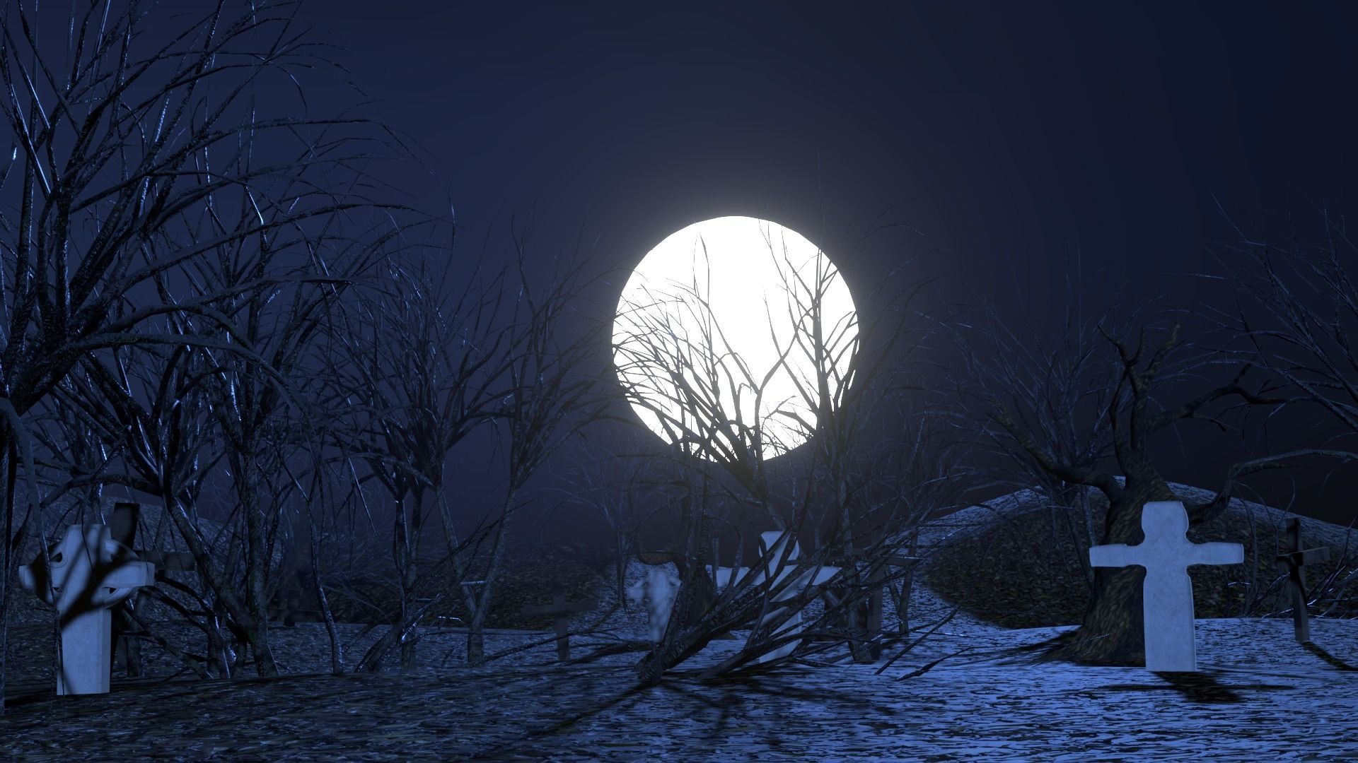 Cemetery scene 3D 3D model_9