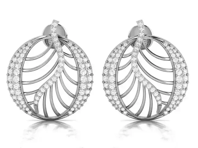 Diamonds Women Earrings 3D print model