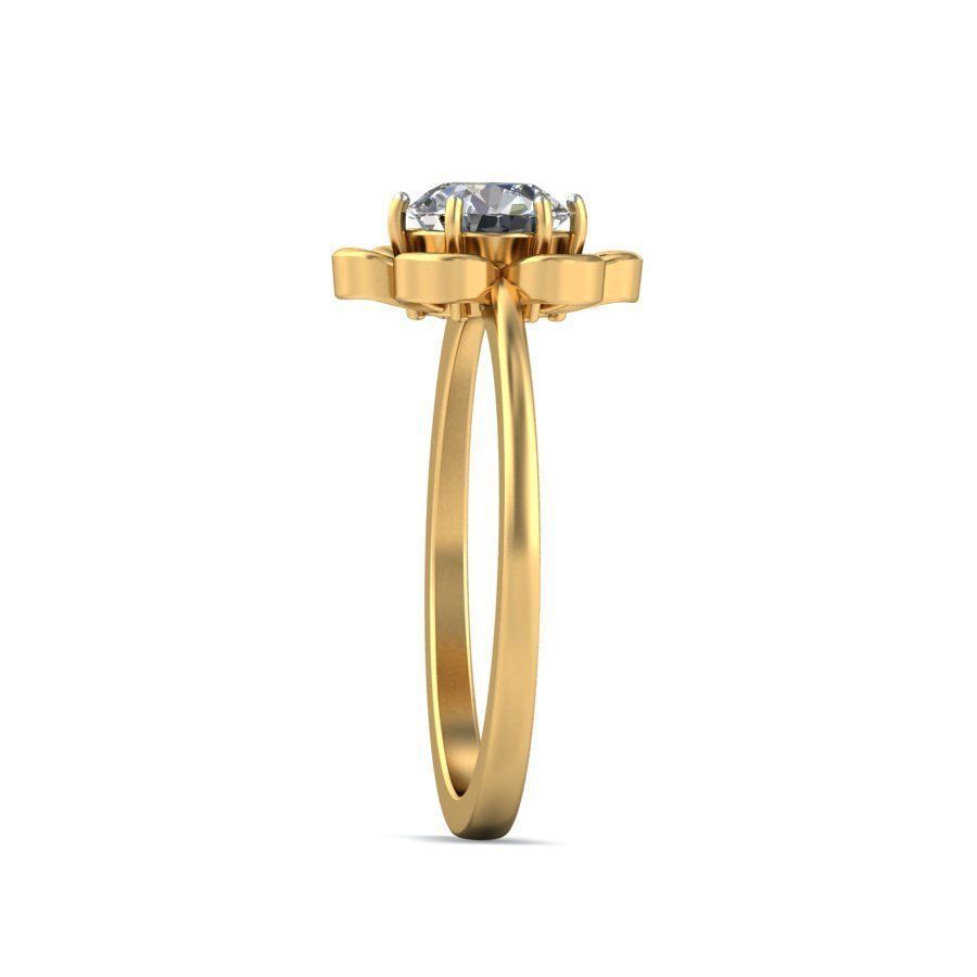 Solitaire ring 3D print model_4