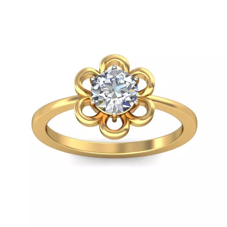 Solitaire ring 3D print model_0