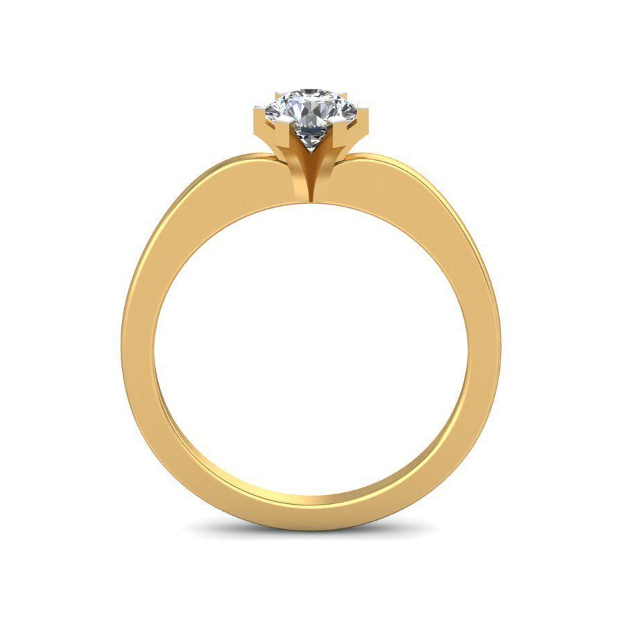 Solitaire ring 3D print model_2