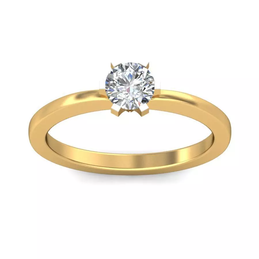 Solitaire ring 3D print model_0