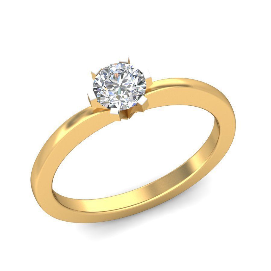 Solitaire ring 3D print model_3