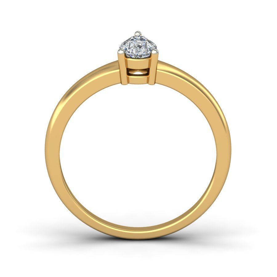 Solitaire ring 3D print model_2