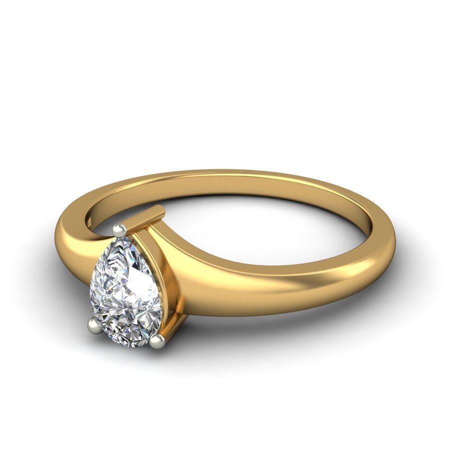 Solitaire ring 3D print model_6