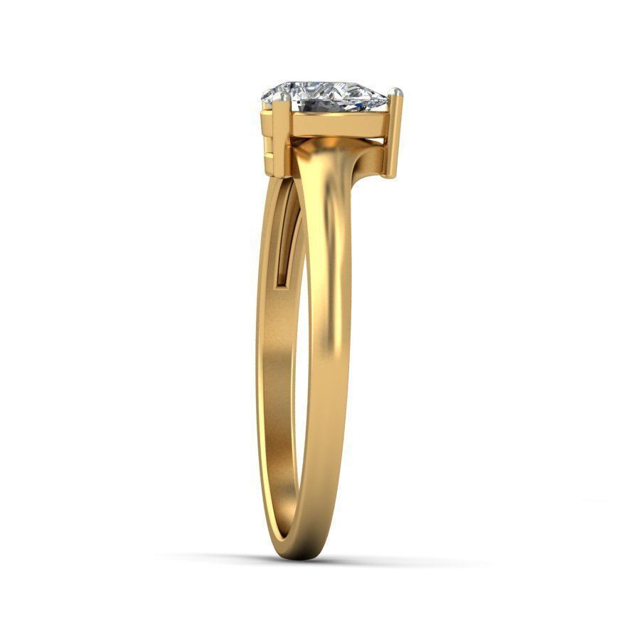 Solitaire ring 3D print model_4