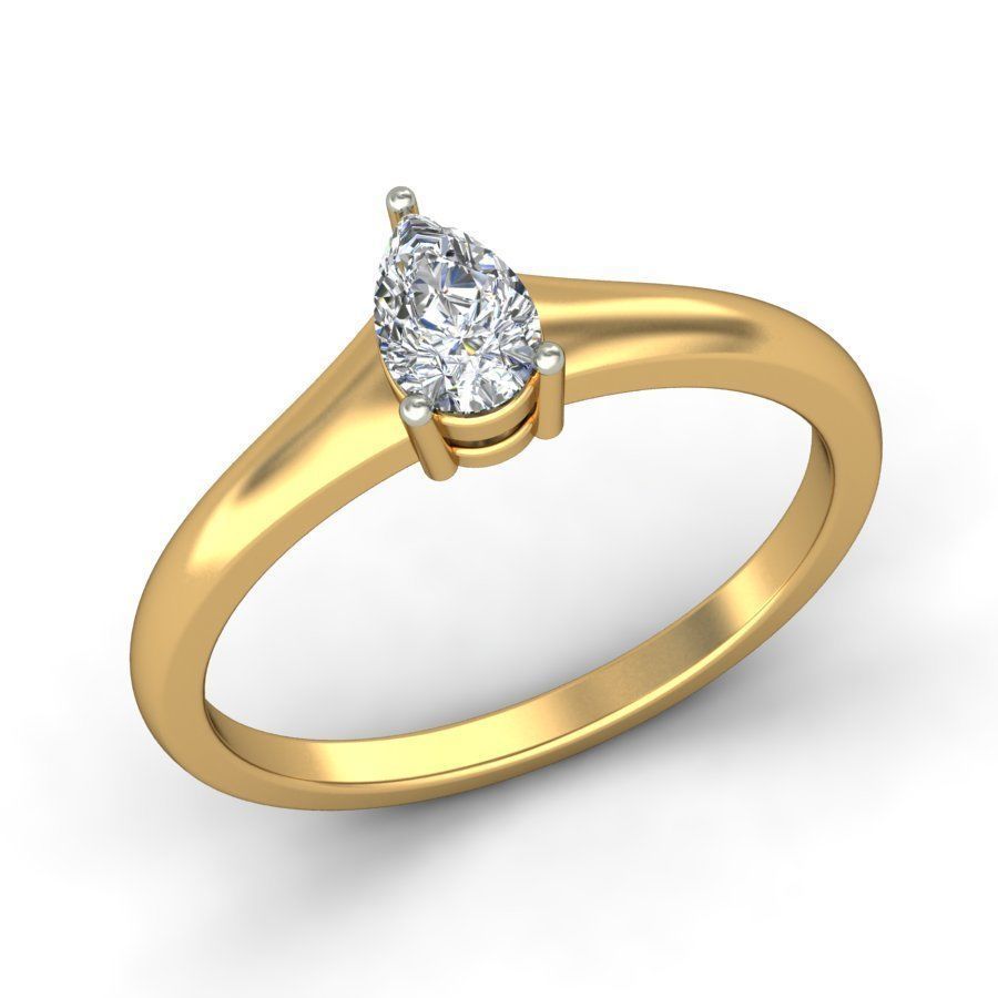 Solitaire ring 3D print model_3