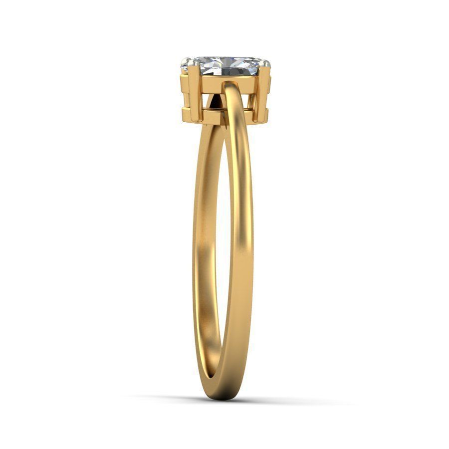 Solitaire ring 3D print model_6