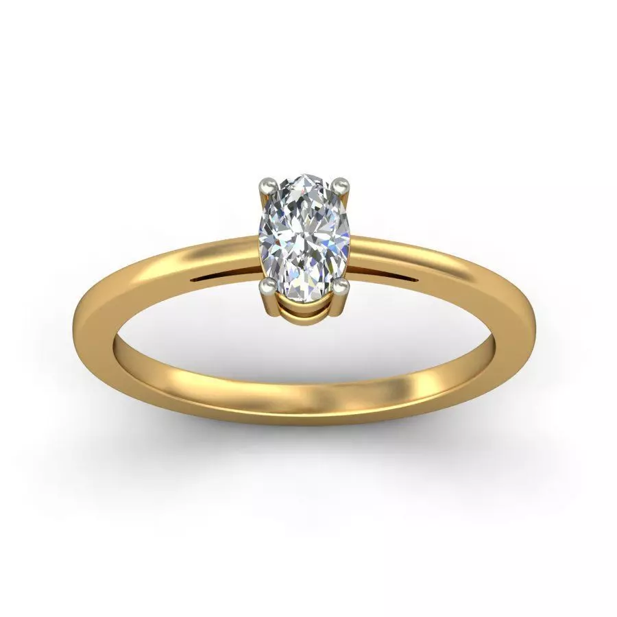 Solitaire ring 3D print model_0