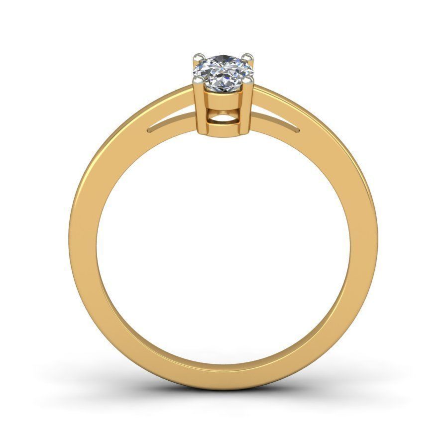 Solitaire ring 3D print model_3