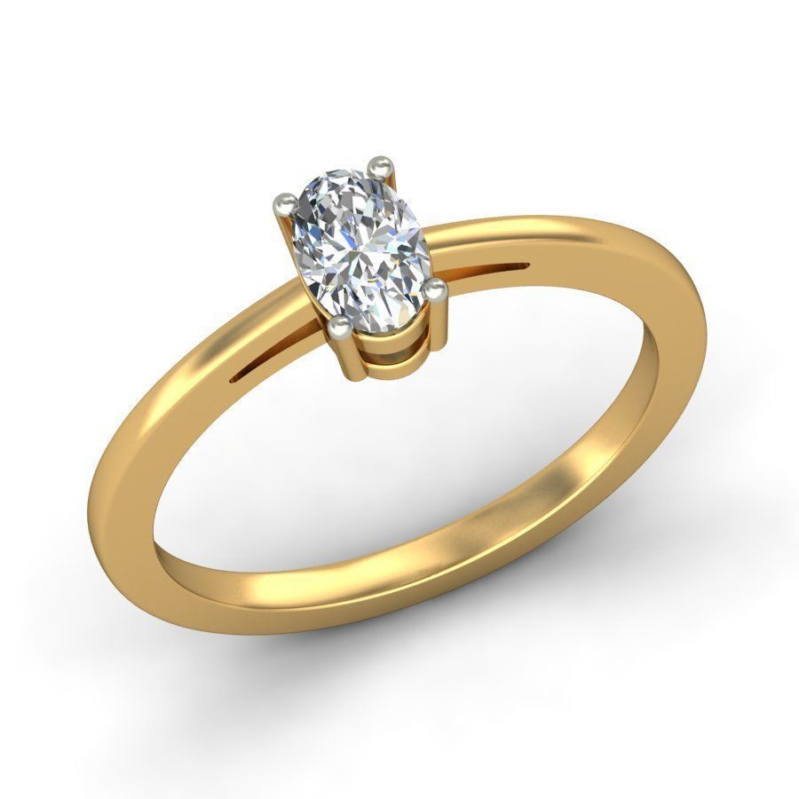 Solitaire ring 3D print model_4