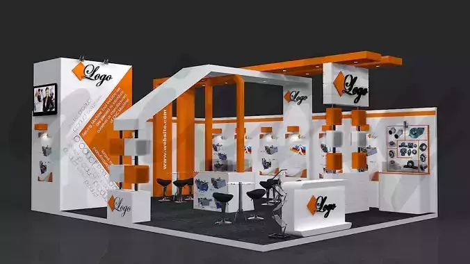 Exhibition Booth 3D Model 8 mtr x 6 mtr 3D model