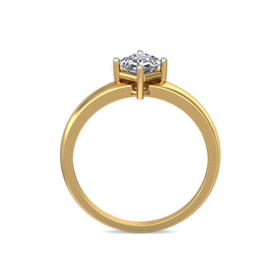 Solitaire ring 3D print model_2