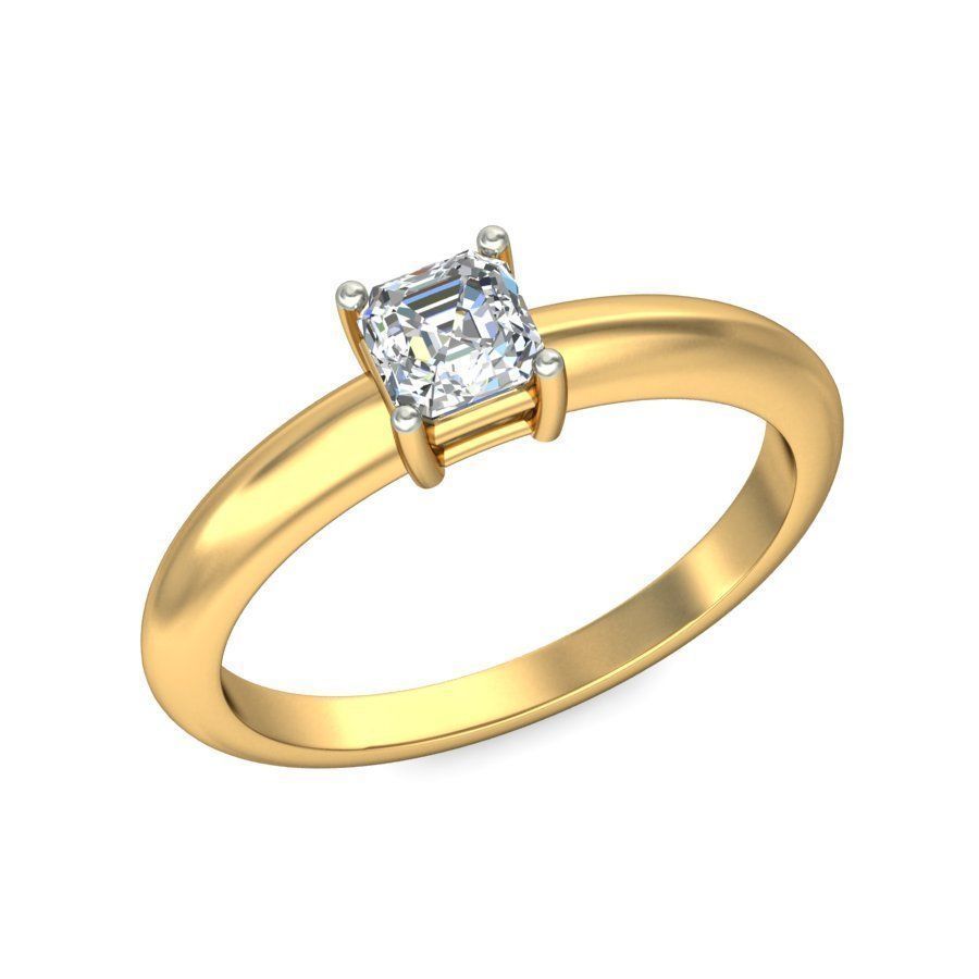 Solitaire ring 3D print model_2