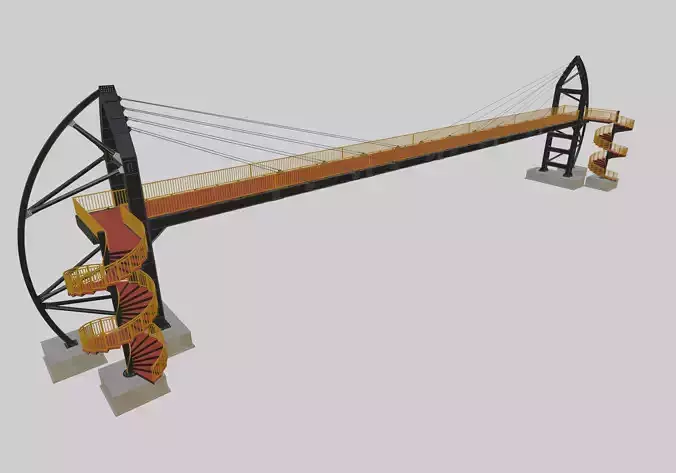 Steel Pedestrian Bridge-Spiral Stair-Sailing Type-16