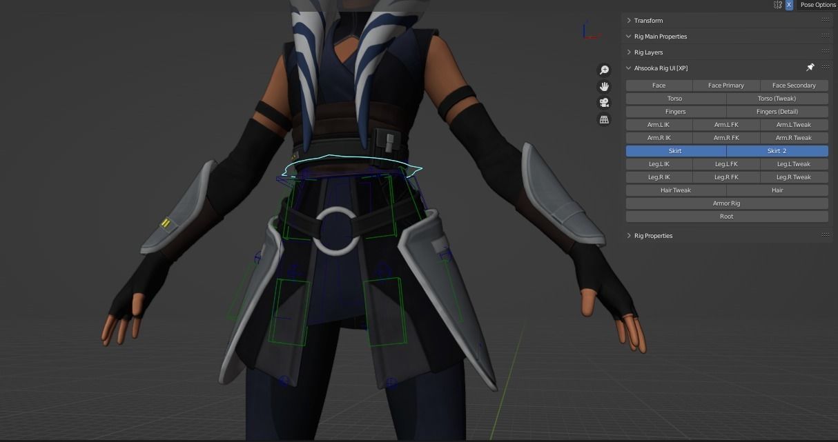 Ahsoka Tano Rig Blender 3D model_24