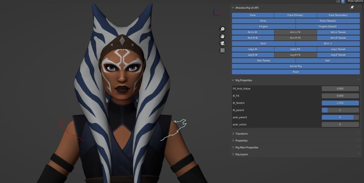 Ahsoka Tano Rig Blender 3D model_26