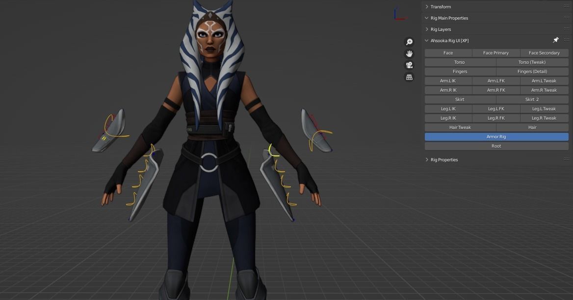 Ahsoka Tano Rig Blender 3D model_18