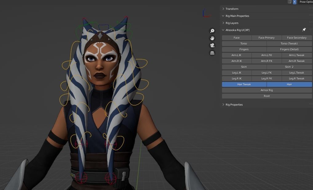 Ahsoka Tano Rig Blender 3D model_22