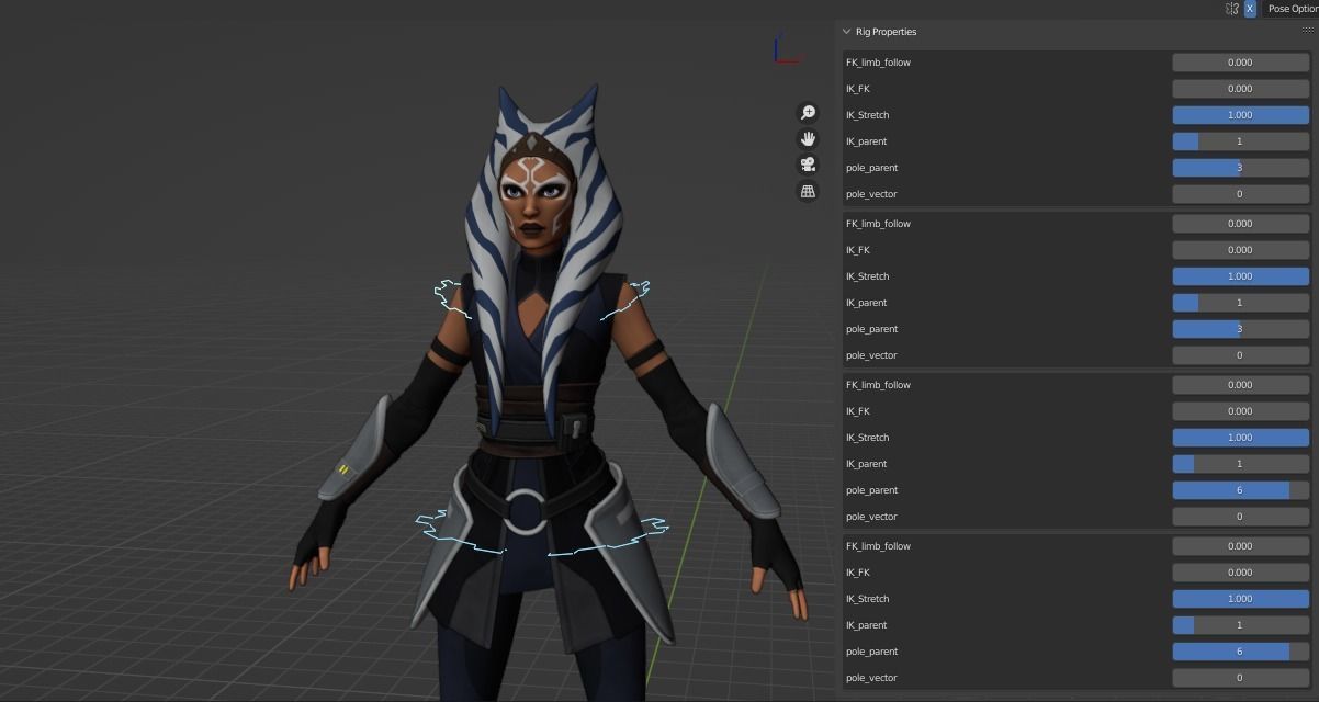 Ahsoka Tano Rig Blender 3D model_25