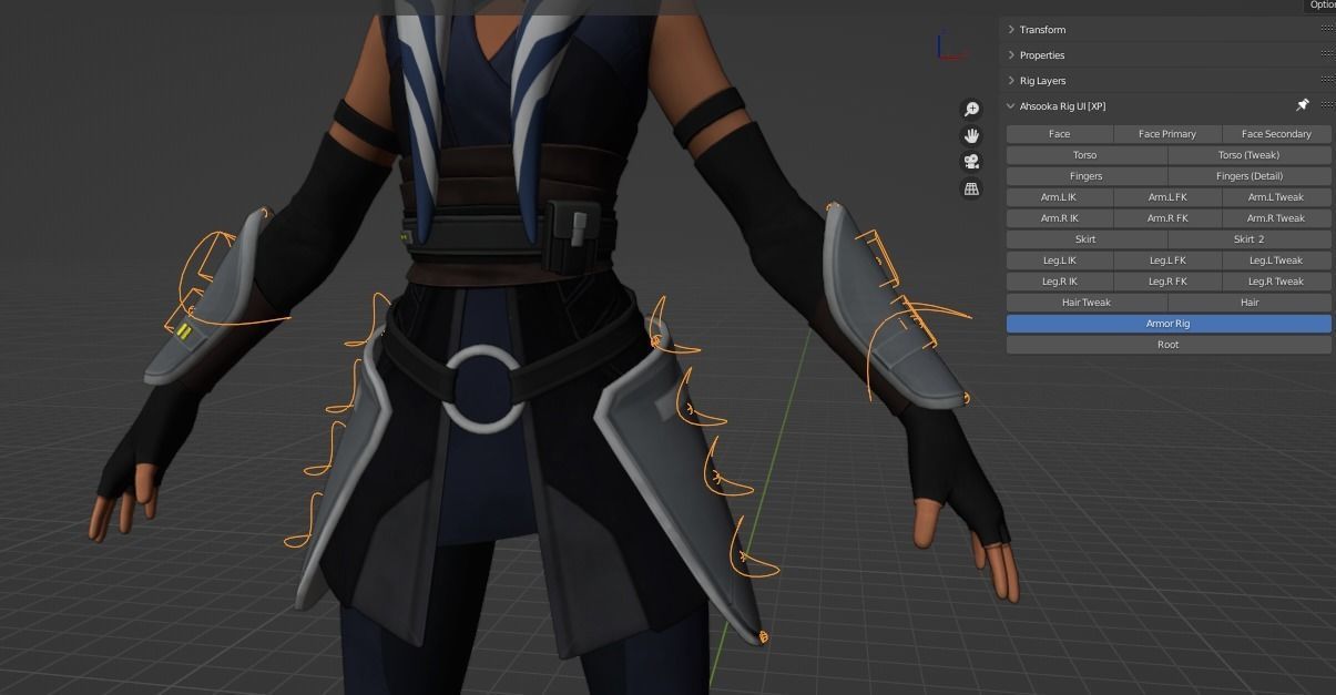 Ahsoka Tano Rig Blender 3D model_17