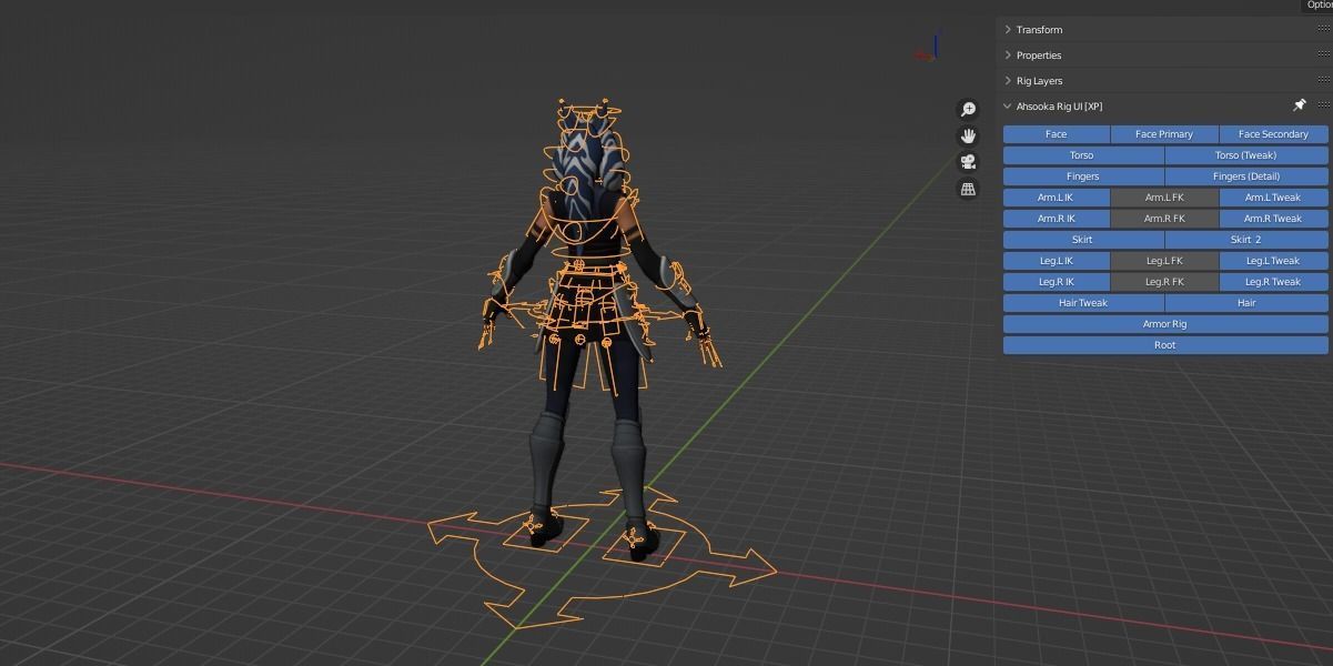 Ahsoka Tano Rig Blender 3D model_5