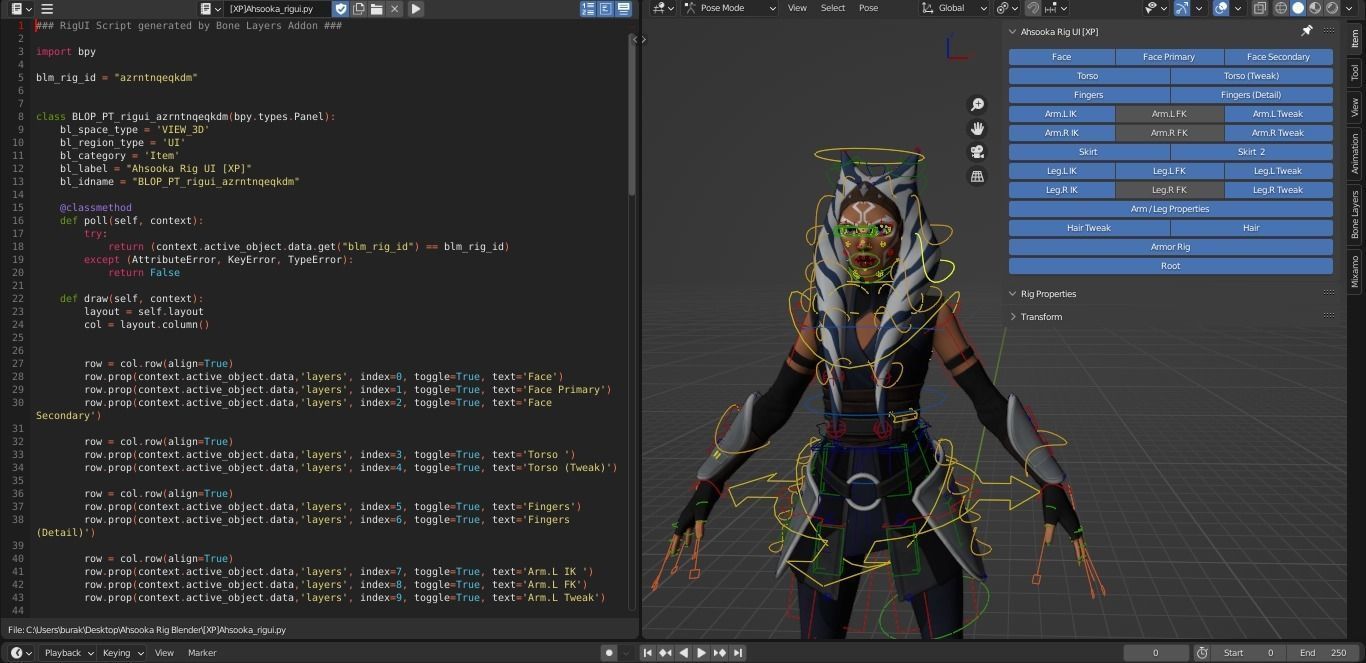 Ahsoka Tano Rig Blender 3D model_6