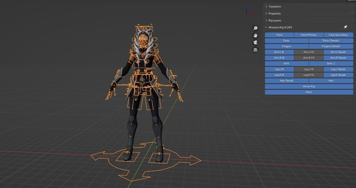 Ahsoka Tano Rig Blender 3D model_4