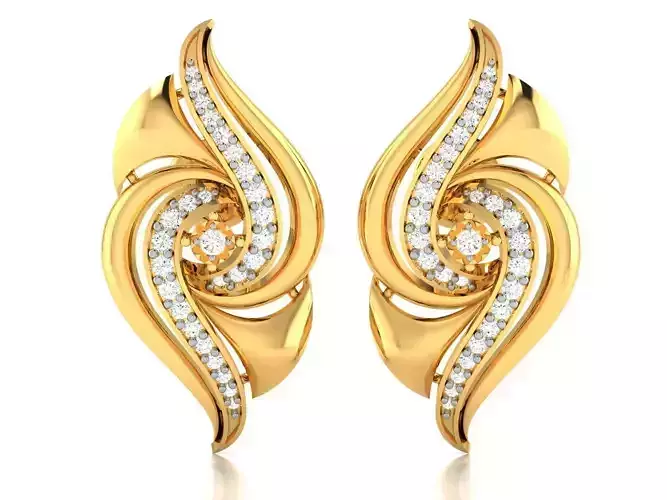 Diamonds Women Earrings 3D print model