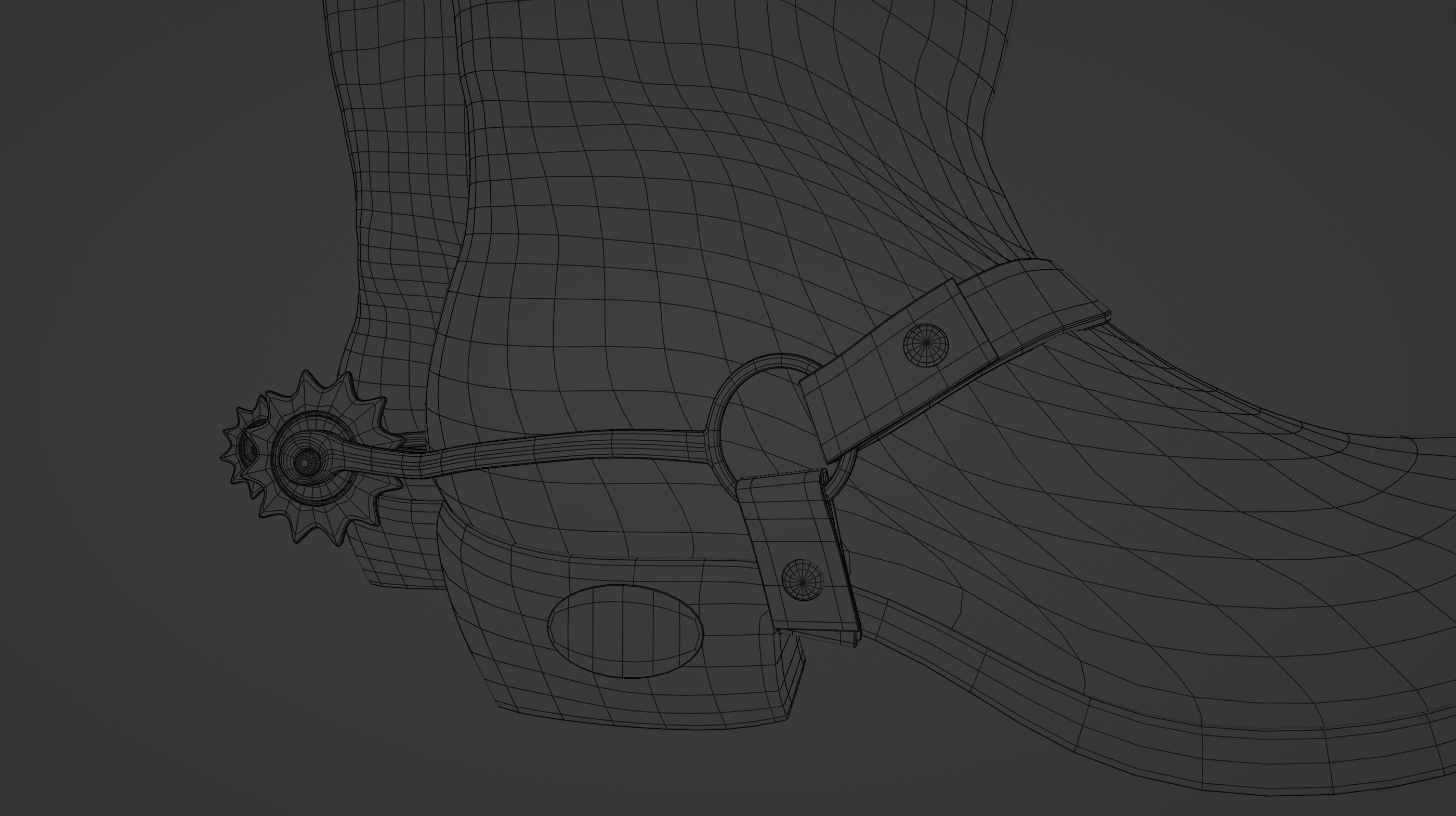 Leather cowboy boots 3D model_14