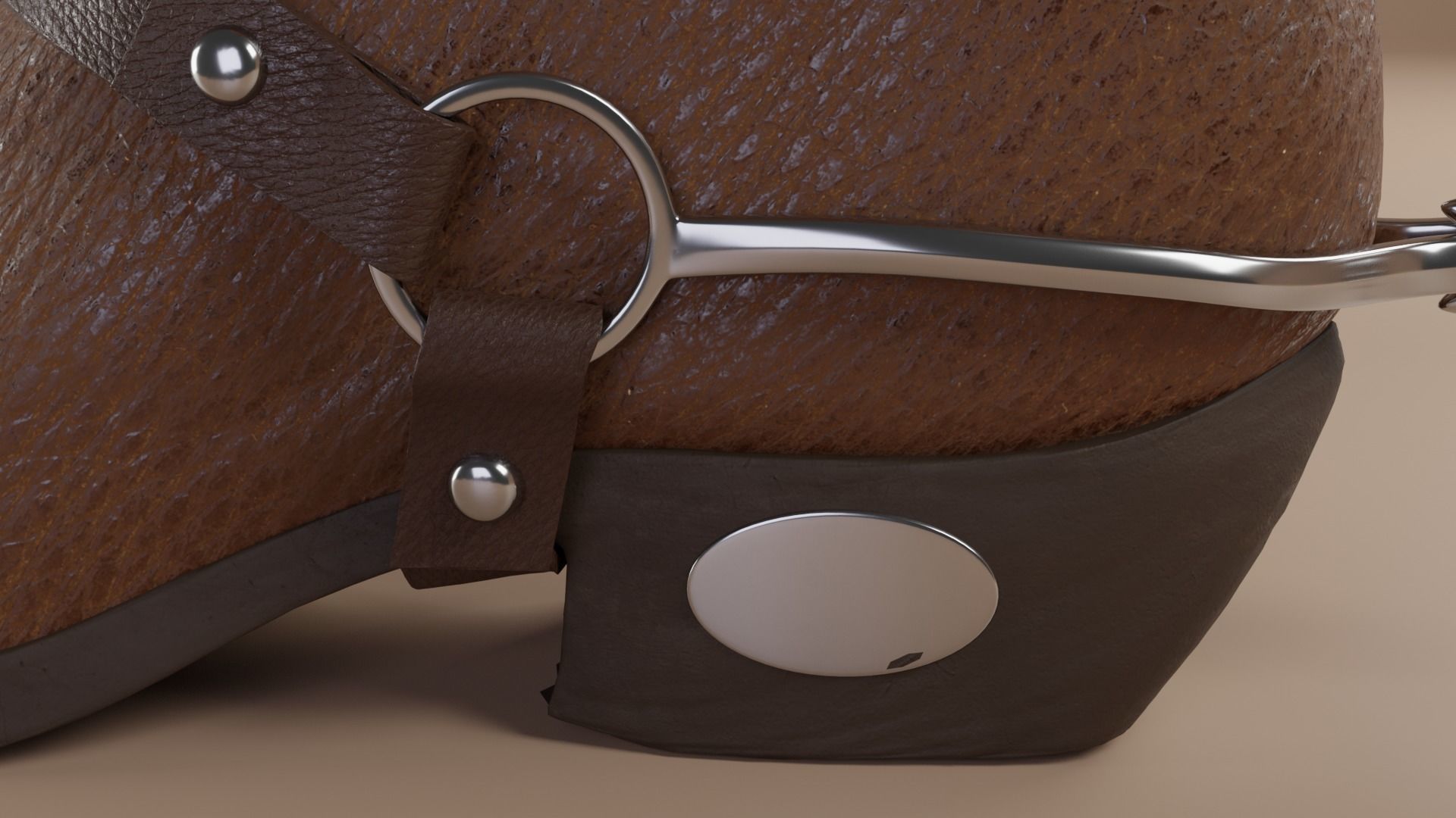 Leather cowboy boots 3D model_7