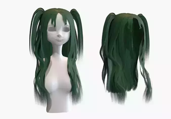 long wavy stylistic hair with tail