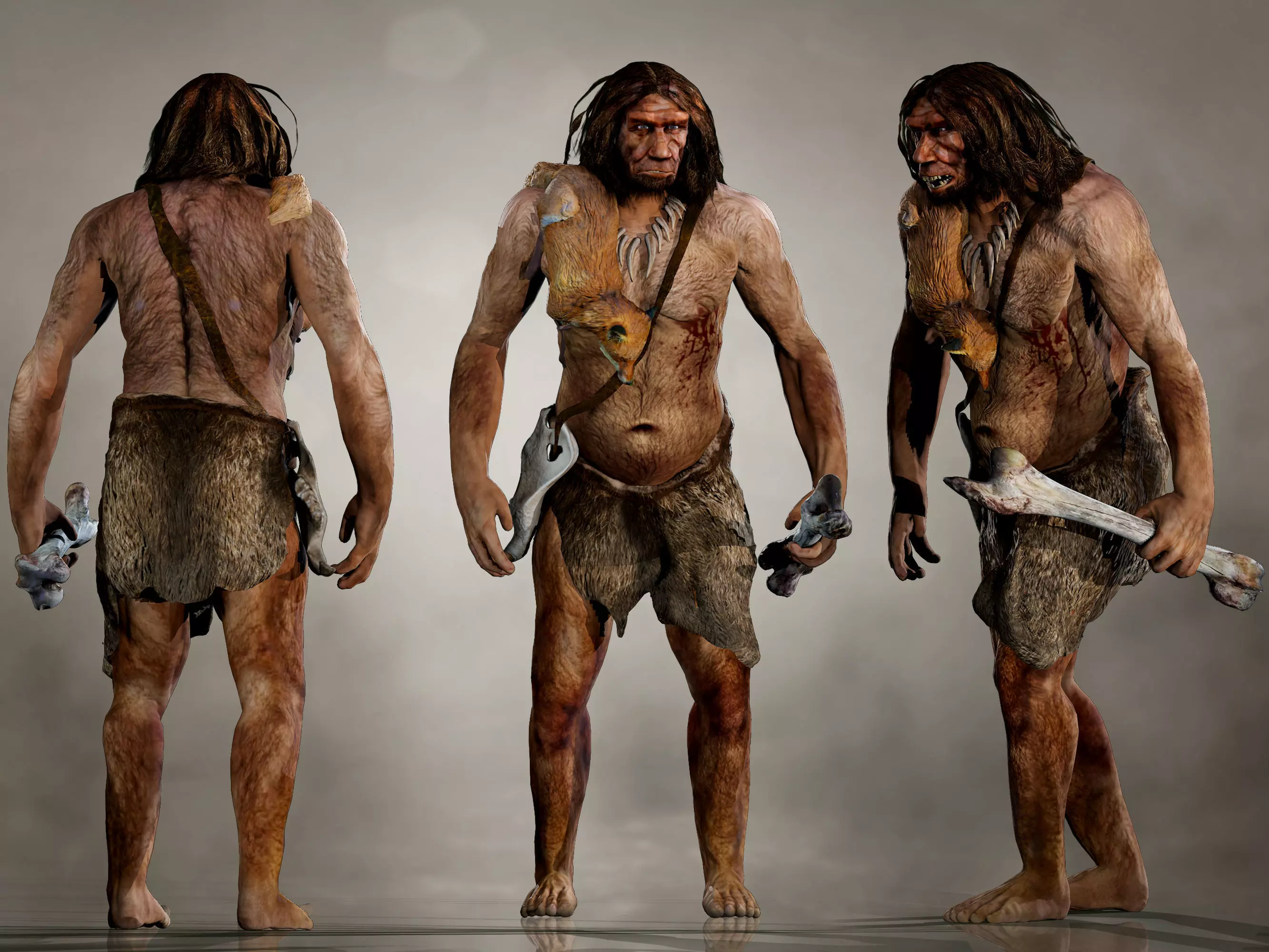 Neanderthal Low-poly 3D model