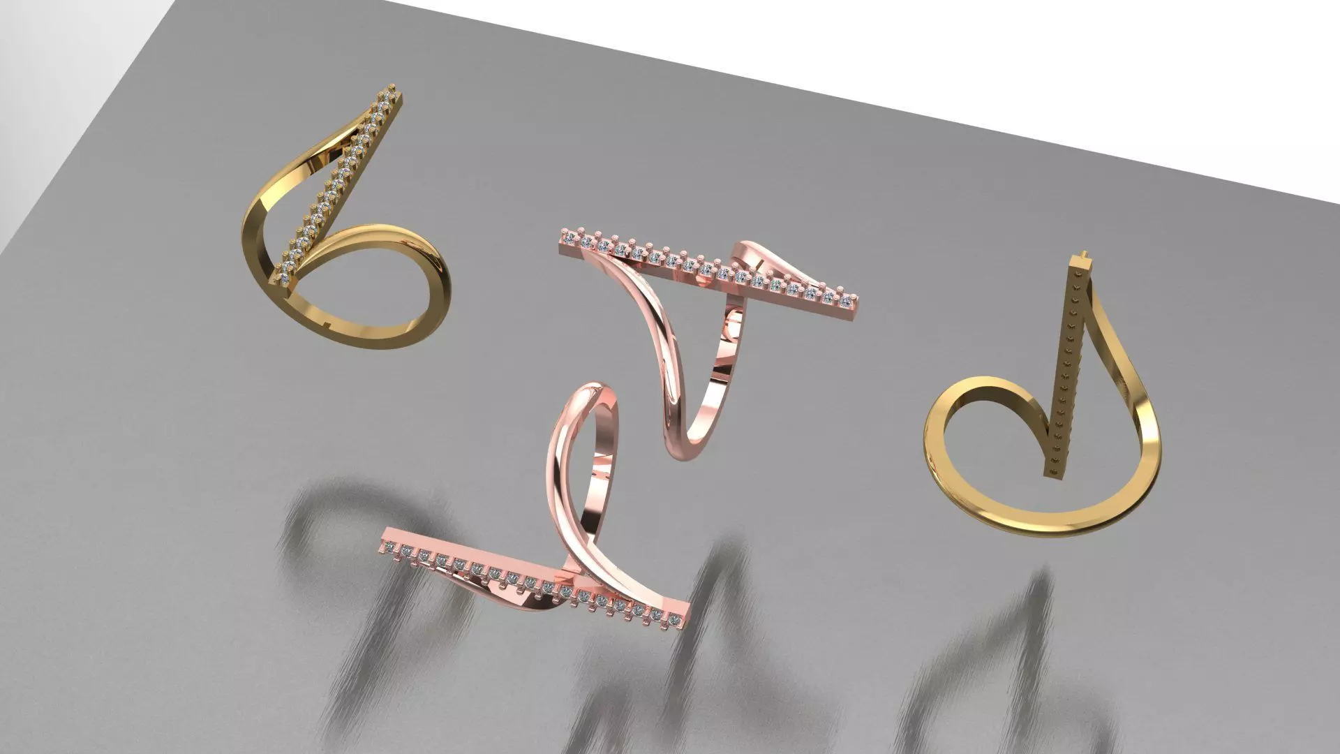 light weight ring for women with stone 3D print model