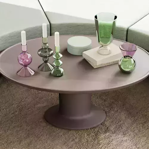 HM Home colored glass candleholders and vases set 3D model